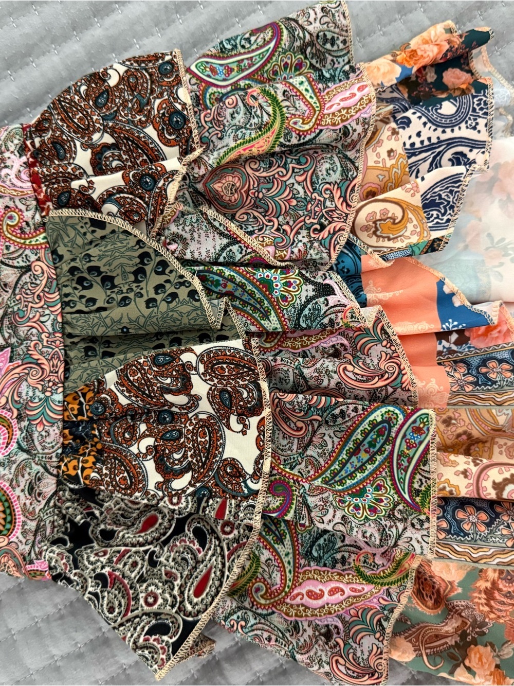 SHEIN Multi-Color Paisley Ruffle Mini Skirt - Picture 8 of 8